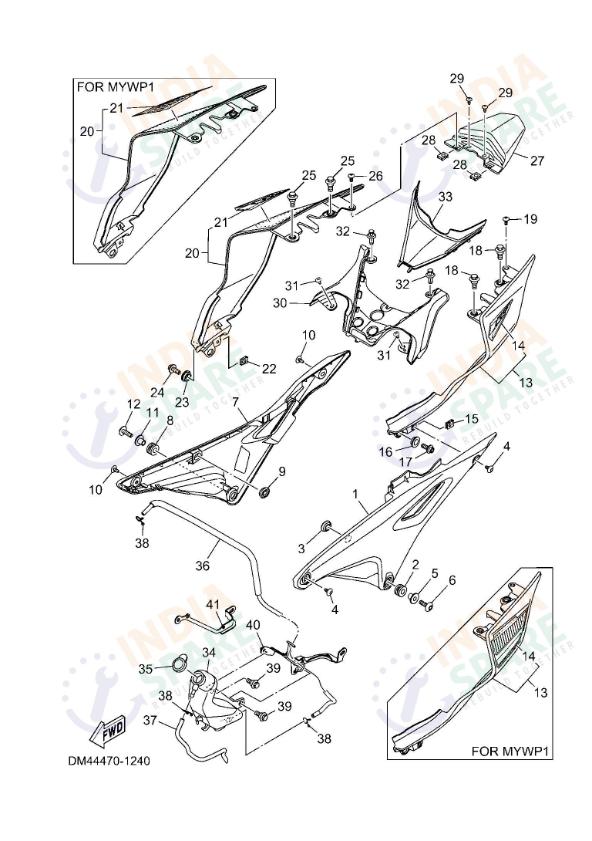 YAMAHA DM46 R15 V4 Series SIDE COVER